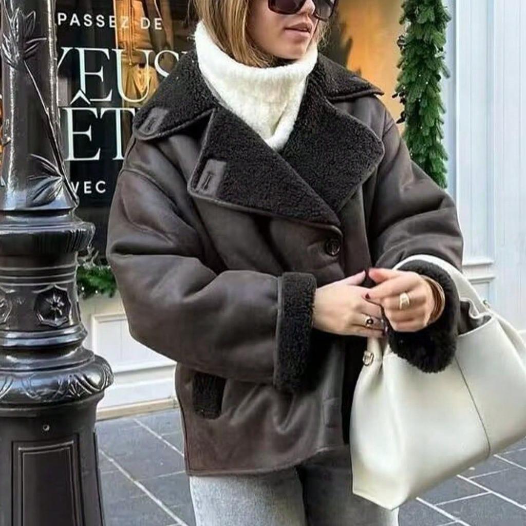 Autumn and Winter Fashion Temperament Women's Clothing One-piece Double-sided Jacket Ladies Warm Coat