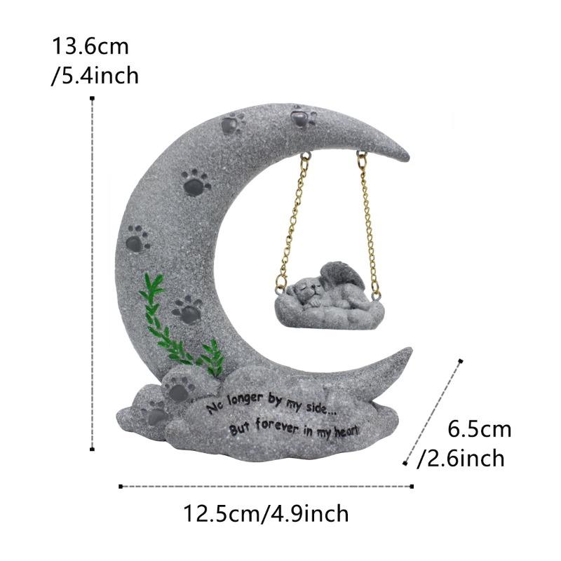 Креативный памятник кошке-луне, смоляной надгробный камень для питомца, ритуальные украшения для животных, изделия ручной работы, садовый декор Moon Dog Monument