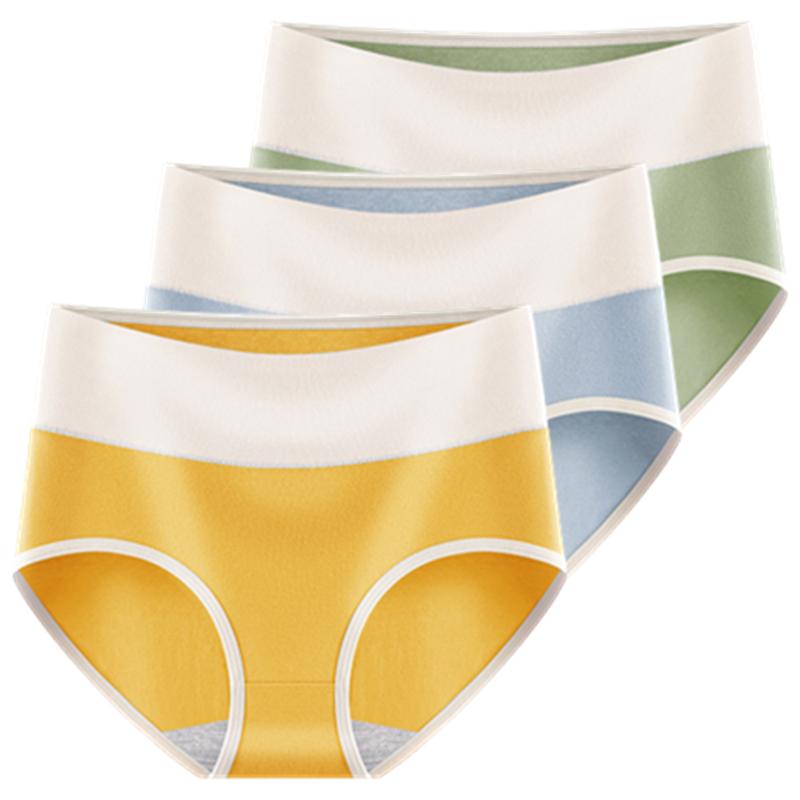 3 Pieces Women Briefs Cotton Underwear Female Middle Waist Undies Breathable Multicolor Panties L XL 2XL