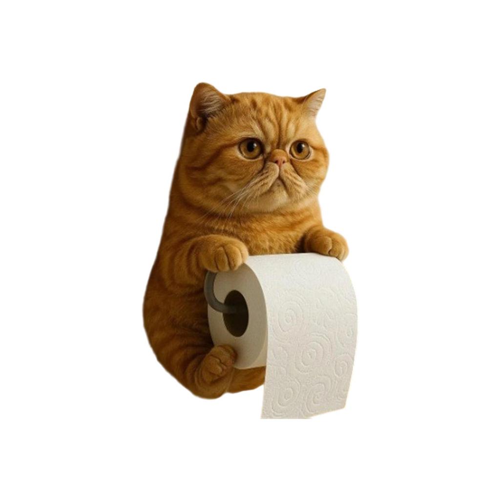 Cute Themed Bathroom Tissue Roll Dispenser Wall Mounted Storage Resin Material Compact Space Efficient Home Decor