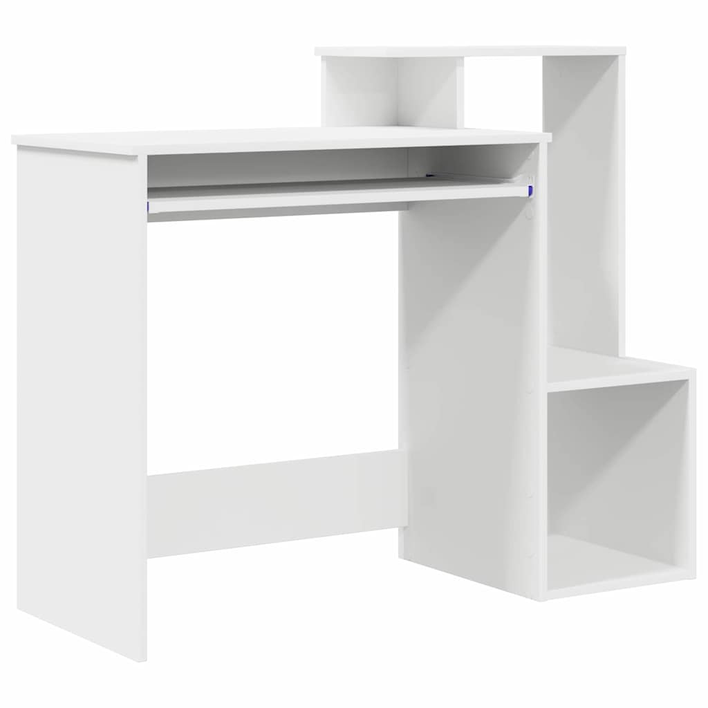 Scrivania Bianca con Mensola 106 x 41 x 88,5 cm Truciolato