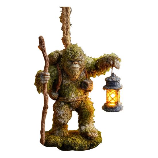 Sasquatch Christmas Ornament 2D Flat Acrylic Hanging Charm Xmas Tree Decoration Festive Gift for Surf Lovers