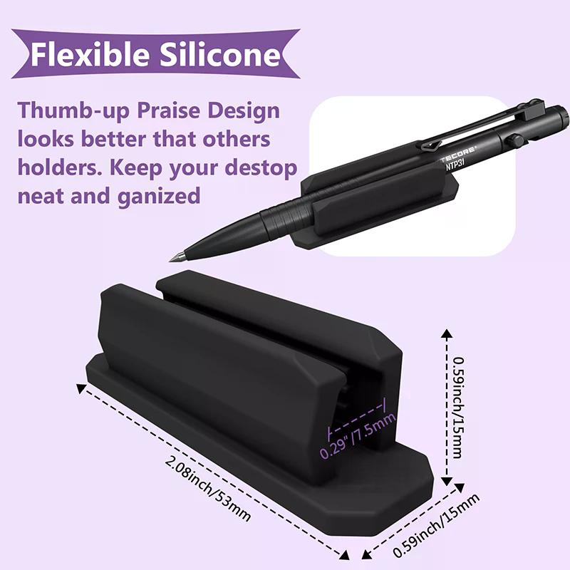 Self-Adhesive Silicone Pen Clip Wall Mounted Pencil Clip Desktop Marker Pen Ballpoint Pen Storage Holder Home Office Organizer