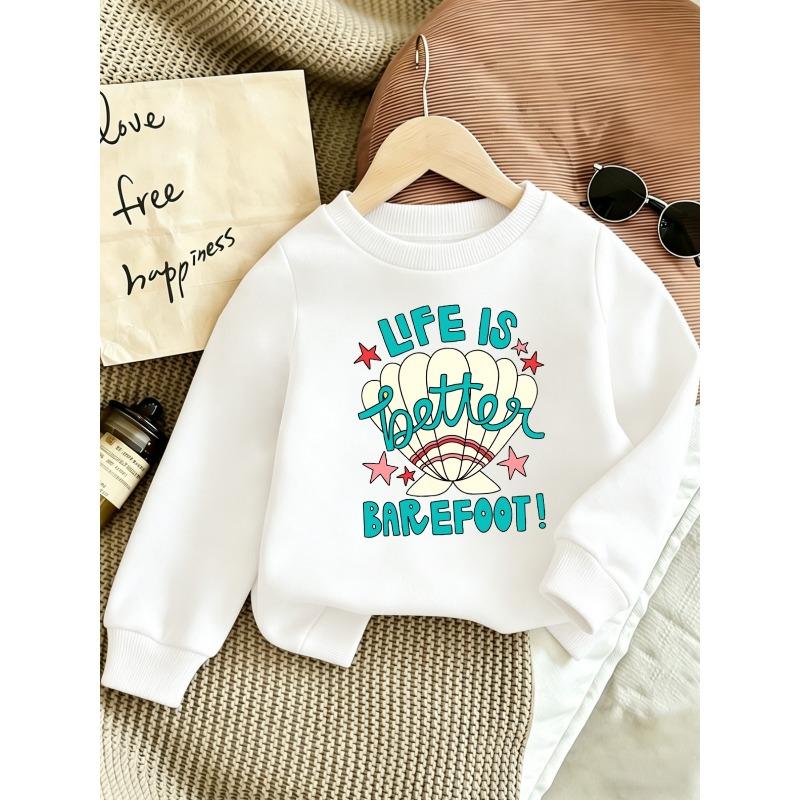 Kids Sweatshirt ,Trendy Cute Printed Pattern Lightweight Round-neck Sweatshirt , Comfortable for Spring and Autumn, Suitable for Outdoor Wear 110