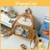 Cartoon Little Squirrel Chicken Canvas Backpack Outdoor Cute Animal Itabag