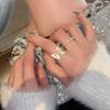 Butterfly Niche Design Open Ring Female Cold Wind Advanced Trendy Cool Flash Diamond Light Luxury Personalized Index Finger