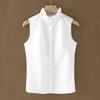 Women's Versatile Cotton Ruffle Stand Collar Dickey - Sleeveless Base Shirt Tank Top