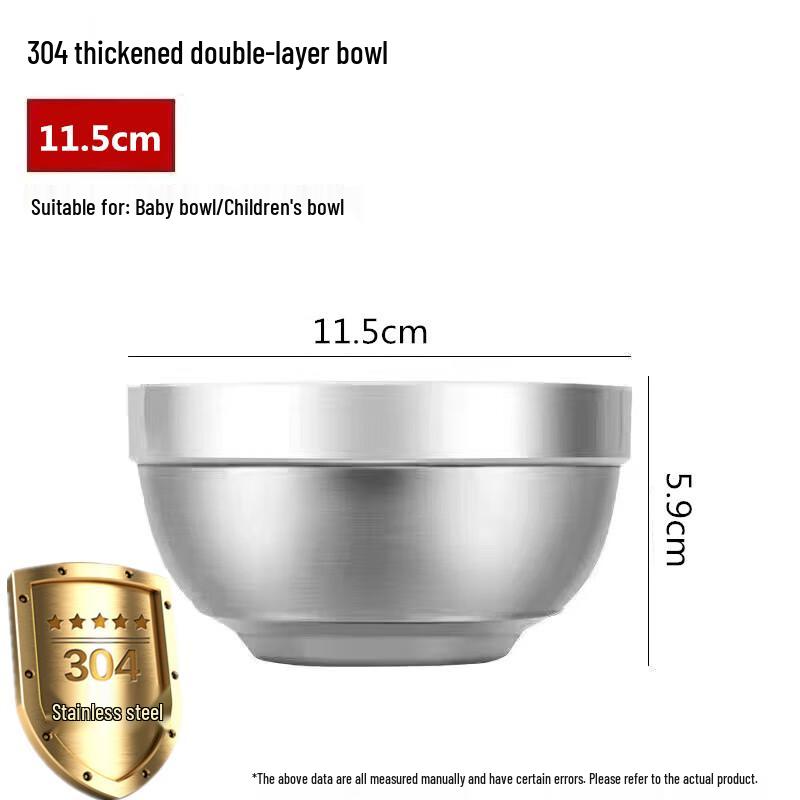 Zhaoran 304 Stainless Steel Double-Layer Bowls