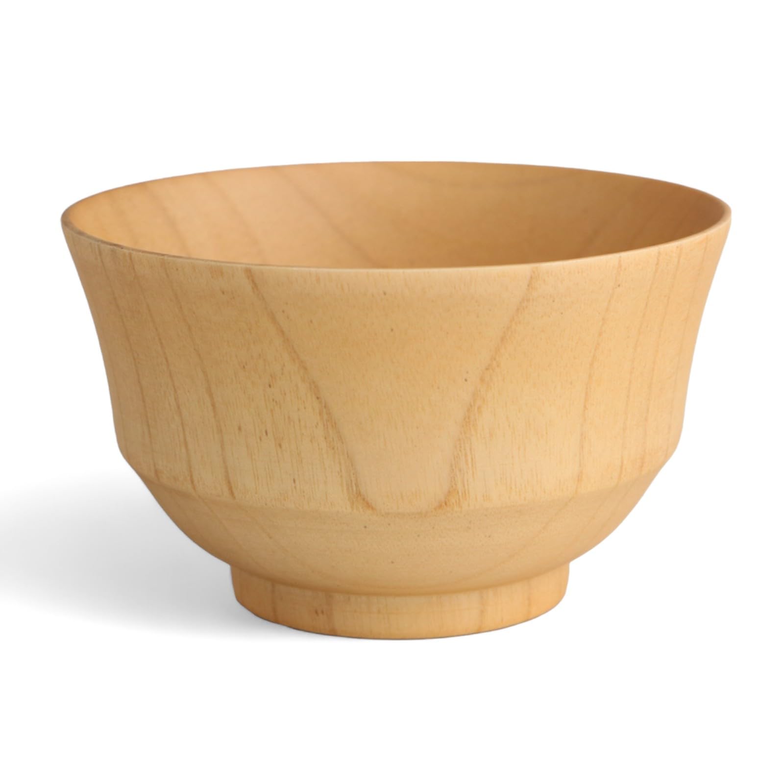 Miso Soup Natural Wood Large x J-kitchens Bowl, Wooden, Grain, (12.5cm 7.5cm)