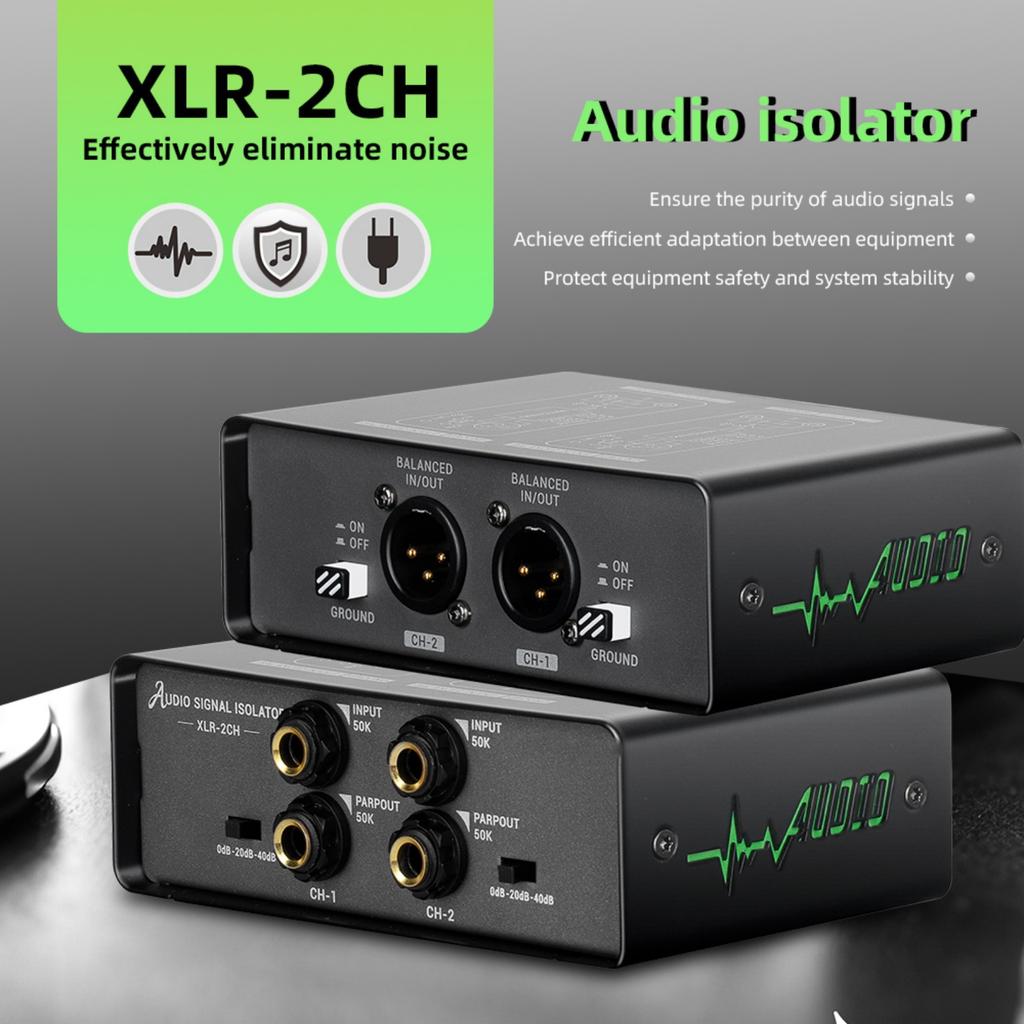 3 Stage Adjustable Sound Isolators Eliminates Hum Noise Double Channel Signal Processor For Recording Devices