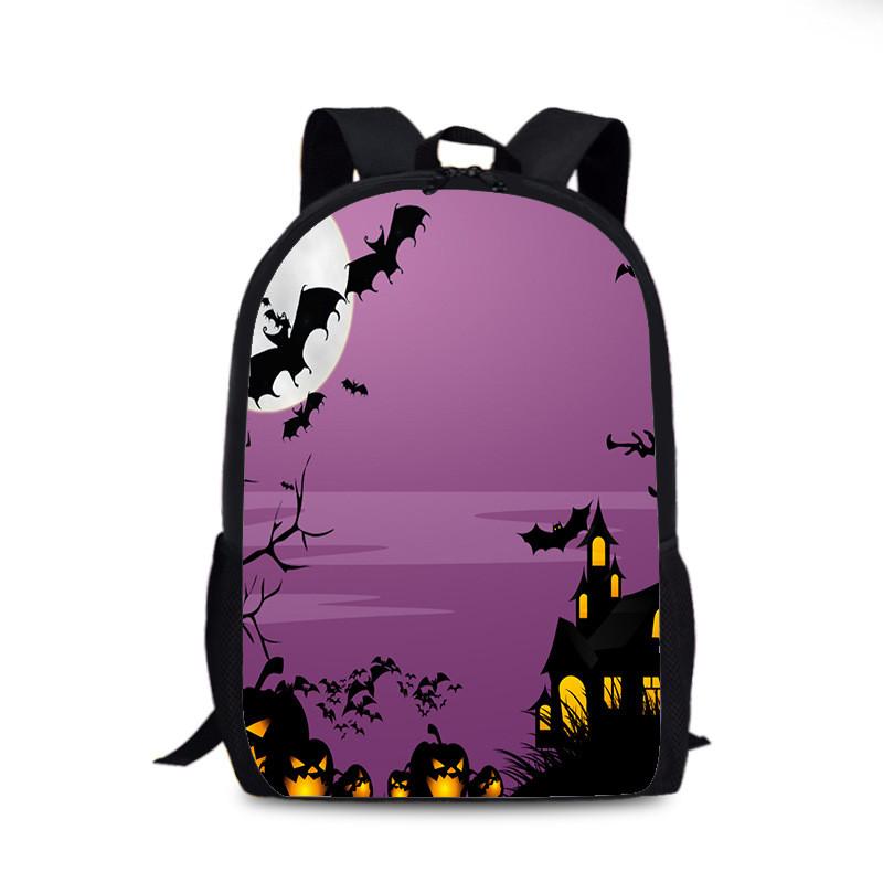 Halloween Fledermaus Kürbis Rucksack Aus Nylonmaterial Für Den Täglichen Gebrauch Und Street Style