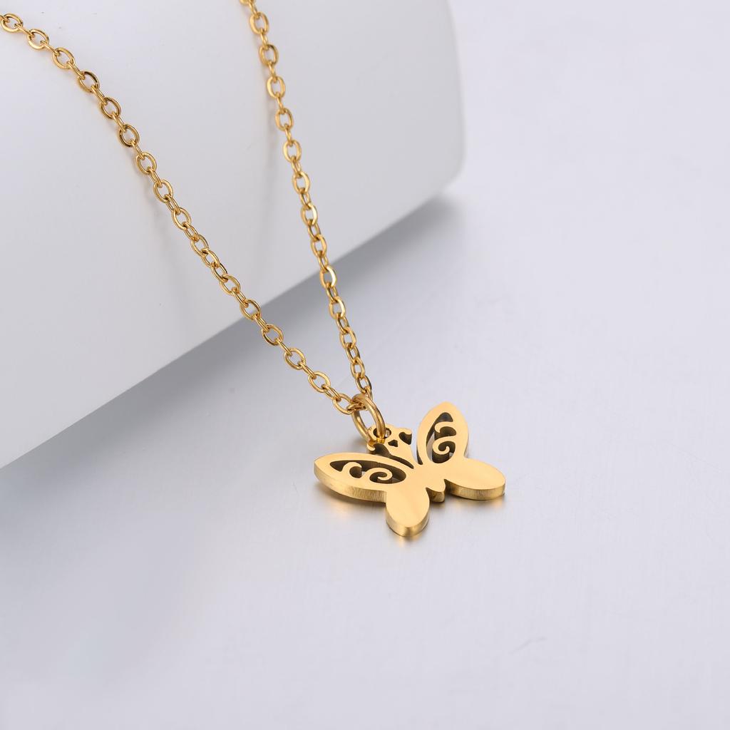 Dooyio Neuankömmling Mode Edelstahl Schmetterling Halskette Anhänger Frauen Schlüsselbeinketten Schmuck Party Geschenke