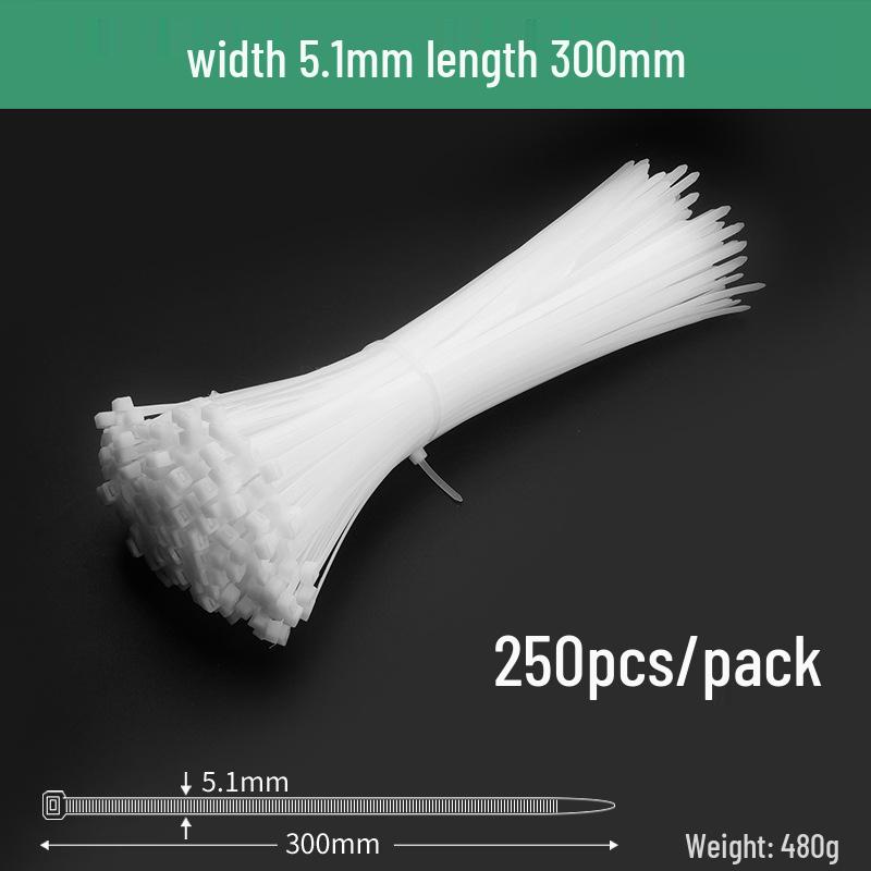 Black Self-Locking Nylon Cable Tie with Strong Anti-Theft Buckle