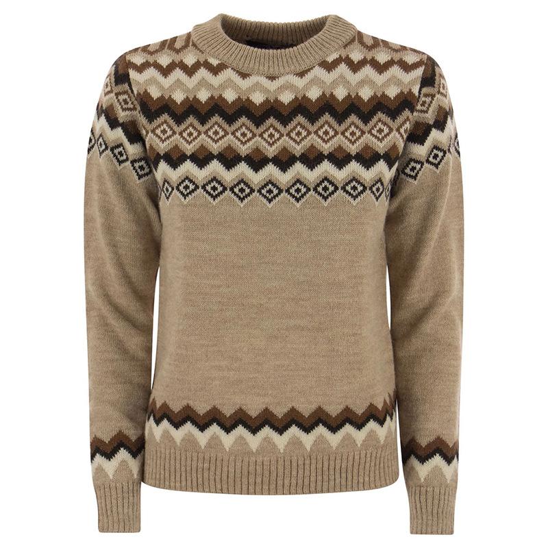 New Fashion Simple Retro Women s Knitted Top Slim Casual Comfortable Checked Crew Neck Women s Sweater S