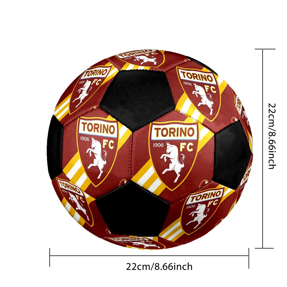 1 PZ Pallone da calcio logo Torino FC taglia 5 Pallone da calcio indoor Praha Colorato Per tutte le età Cucito a macchina PVC Pronto per la competizione Resistente Rimbalzo elevato