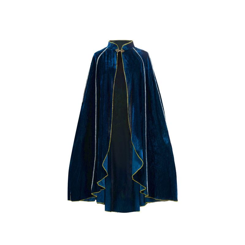 Halloween Cloak Cosplay Costume With Faux Suede Fabric And Hood For Themed Events