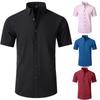 Men's Slim Fit Short Sleeve Non-Iron Stretch Business Shirt