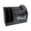 Mail Organizer Desk Organizer Countertop with 6 Slots Rustic Desktop Box Wooden Mail Holder for File Folder Pens Paper Clips