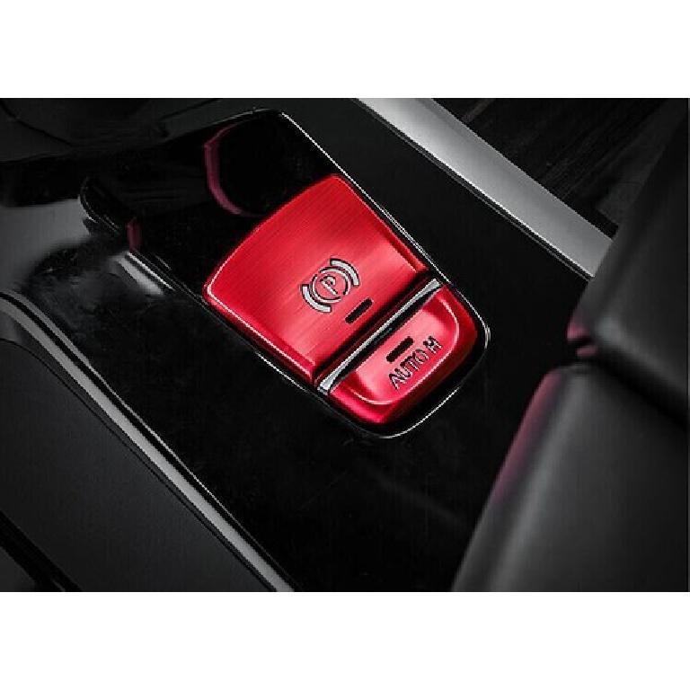Electronic Handbrake Switch Aluminum Cover Trim Red For BMW 5 Series G30 2018-22