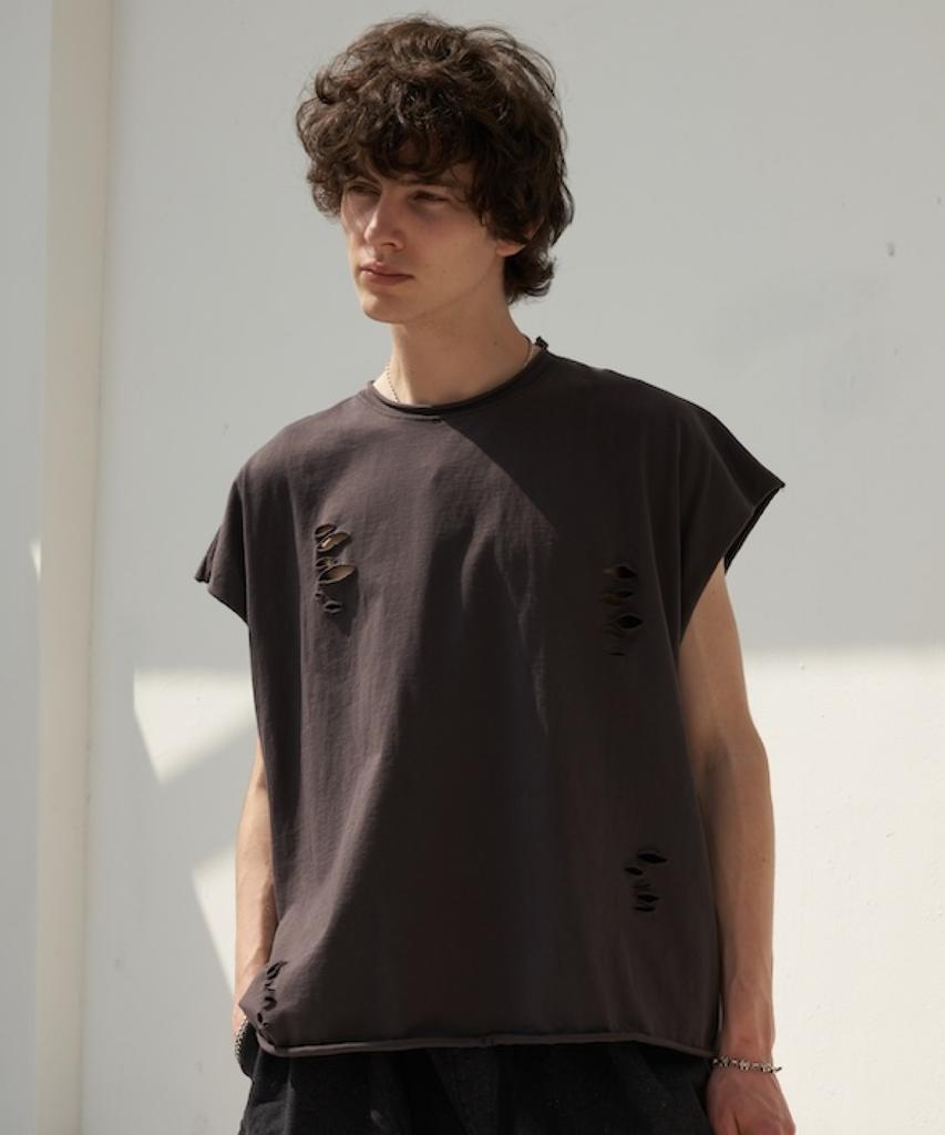 Haut Sans Manches Vintage Uni TENER (charbon)