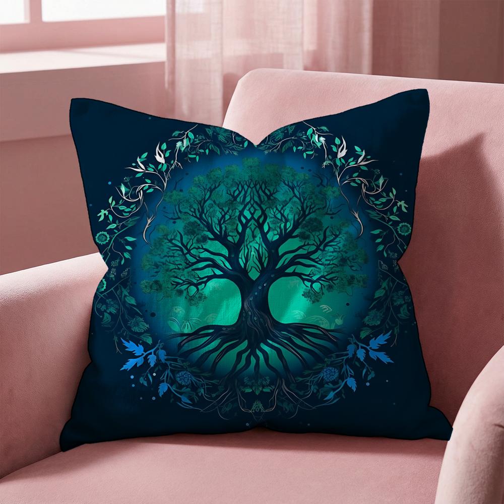 Tree of Life Cushion Cover Multi-Scene Pillow Cover for Home & Car - Reversible, Soft & Durable for Daily Use
