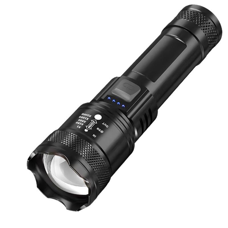 Rechargeable Long-Range Multifunctional Flashlight: Super Bright, Strong Light, Zoom, Long Battery Life for Outdoor Use