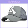 2021 New Cross-border Cotton Mesh Cap Embroidered Cartoon Triangular Sign Cap
