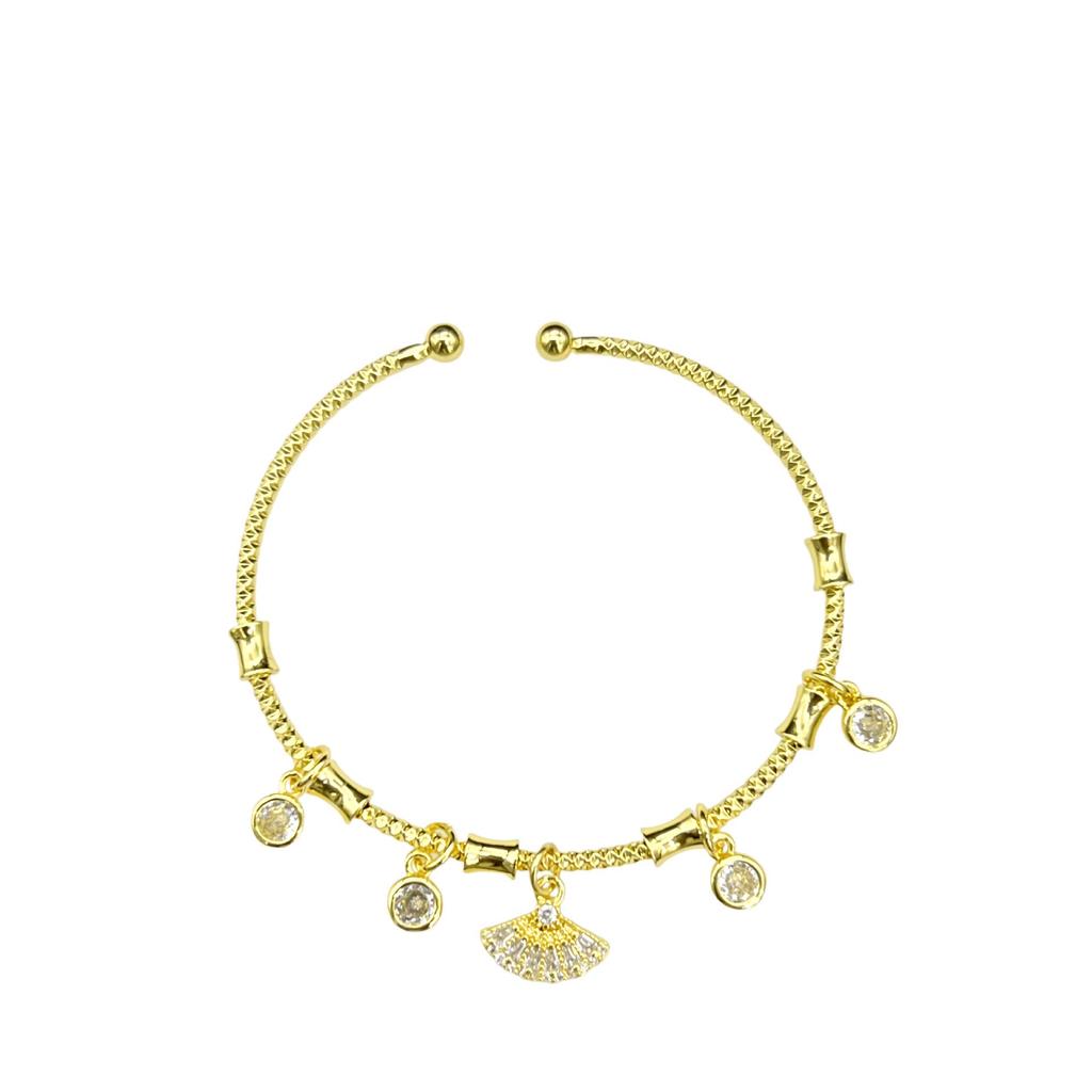 Tree of Life & Butterfly Zircon Bangle - Elegant Retro Jewelry