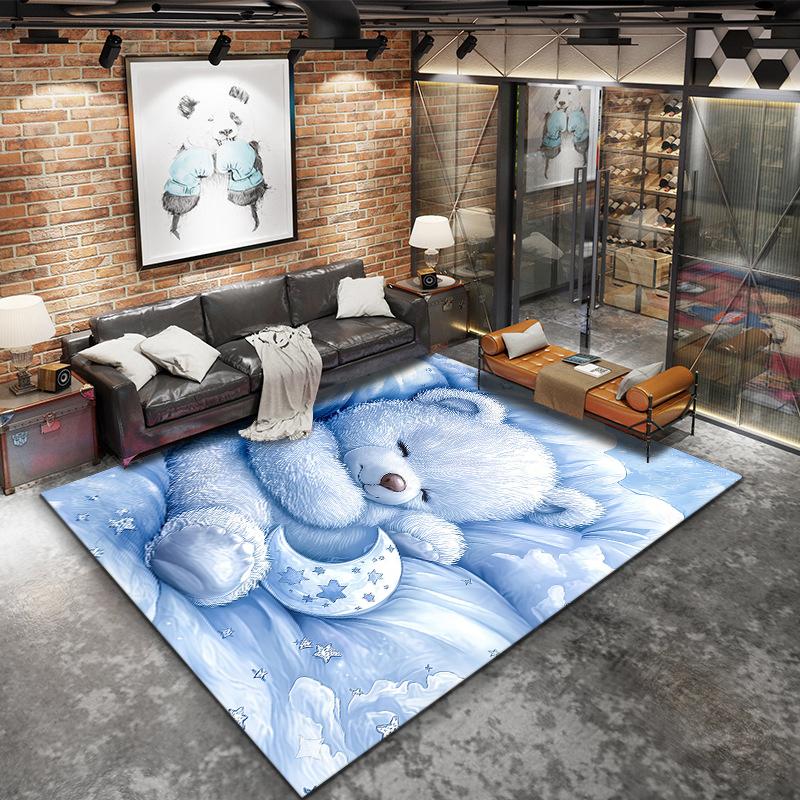 Blue cloud sleep animalPattern Square Carpet,Area Rug,Carpet Rug for Living Room Bedroom Sofa Playroom Decor,Non-slip Floor Mat,Holiday Birthday Gifts