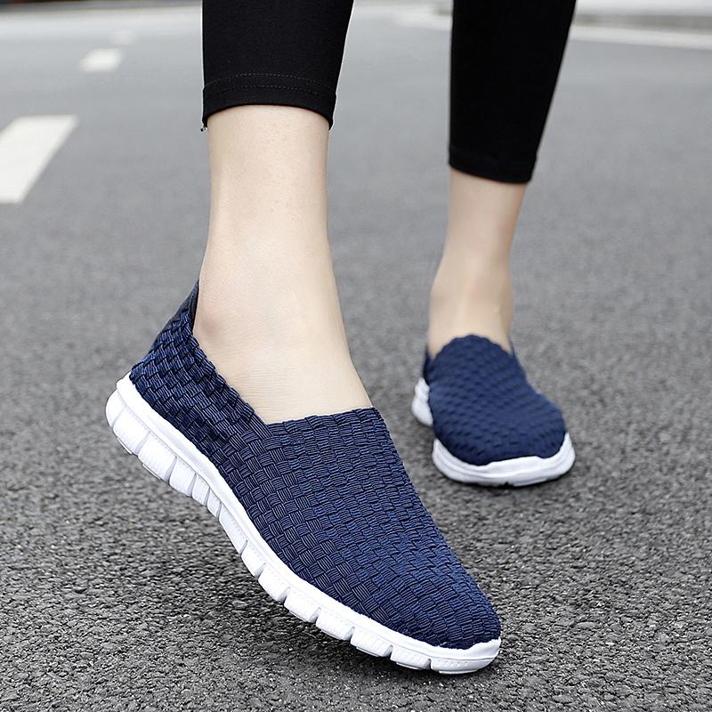 Summer Women Lightweight Slip On Sneakers Casual Plus Size Flats Moccasins Soft Beach Walking Sports Shoes