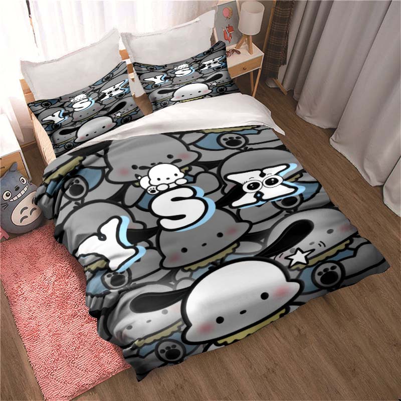 3D Pochacco printed bedding set duvet cover 1 duvet cover 2 pillowcase adult and children's bedding set luxury gift