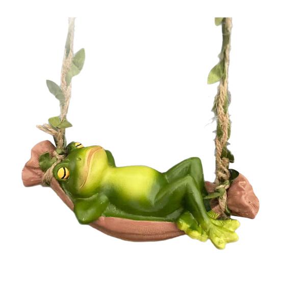

Качающаяся лягушка Подвесное украшение Уличный сад Дерево Подвесная лежащая спящая статуэтка лягушки Фигурка Смола Мультяшная скульптура животного Украшение Frog
