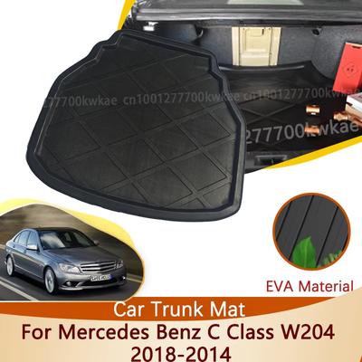 EVA Car Trunk Mat For Mercedes Benz C Class W204 2008~2014 2011 Sedan Accessories Floor Tray Waterproof Liner Cargo Boot Carpet