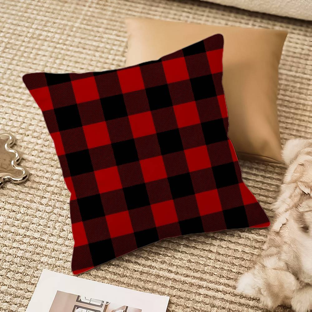 Weihnachts-Spezial Kissenbezug Seidig Kurzer Plüsch Mit Unsichtbarem Reißverschluss Staubdicht Sofa Kissenbezug