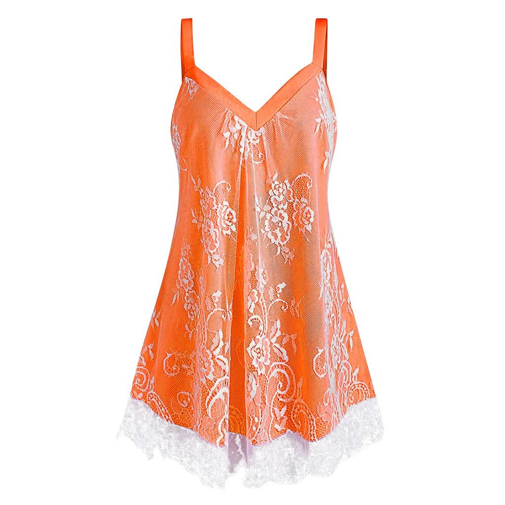 

(SU)Плюс размер женщин V-образным вырезом без рукавов сетка с цветочным кружевом наложение майка блузка