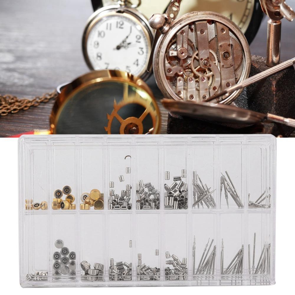 Full Set Mixed Set Watch Crown Tube Set Assortment Box Watch Stem Parts Watch Repairing Accessory Professional Repair