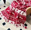 Ultra-Soft Flannel Throw Blanket Featuring a Christmas Reindeer Forest Print -Blanket Suitable for Beds Couches Chairs, Offices