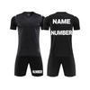 (Black Custom, 3XS Height 120-130CM) Football Jerseys Sets Men Sports Soccer Jersey Survetement Football Uniforms Women Soccer Training Suit