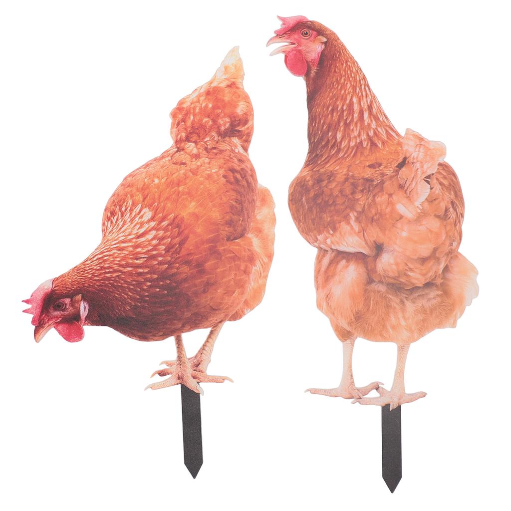 Garden Chicken Stake Colorful Weather Resistant Acrylic Decorative Animal Figure Stake for Outdoor