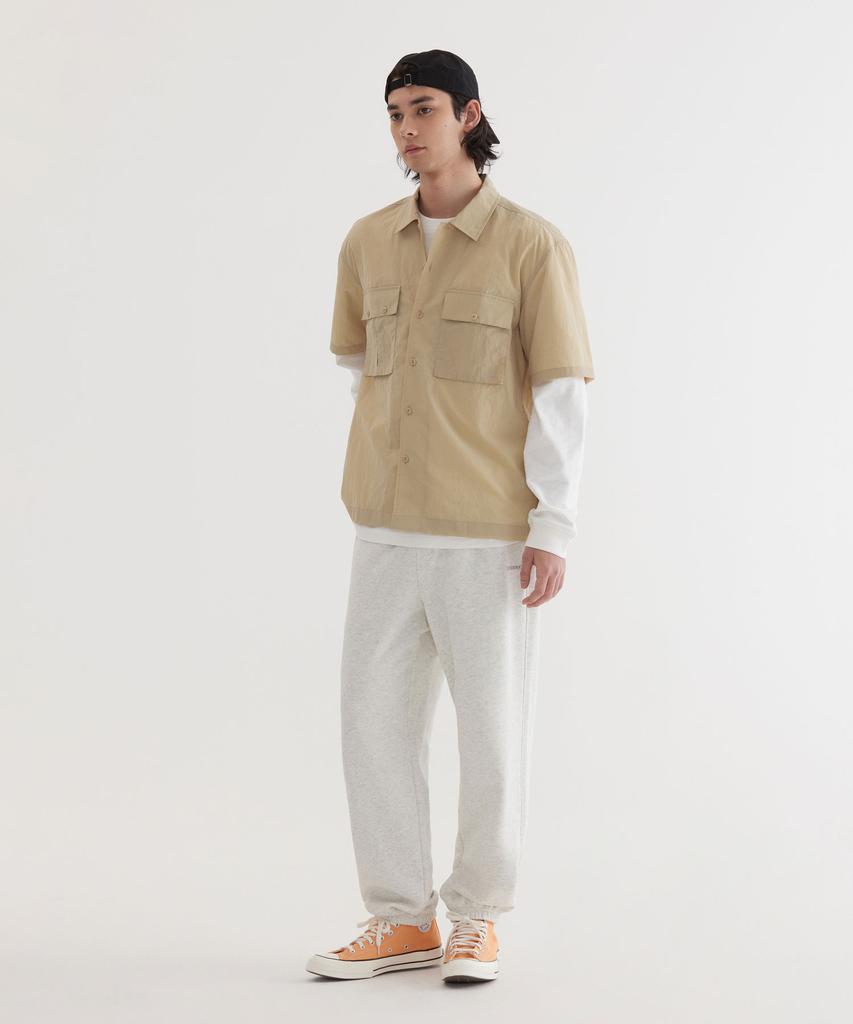 COVERNAT Nylon Fatigue Half Shirt Beige