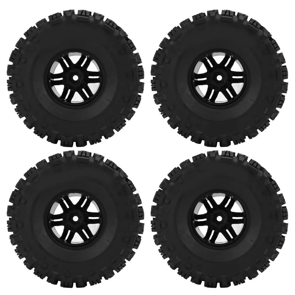 4PCS AR Pattern Rubber Tires with 6 Spoke Plastic Rims RC Tires Set for Arrma Senton 110