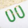 Hot Brand Vintage Green Earrings Luxury Jewelry for Women Fashion Designer Eardrop Lady Party Fine Quality Big Long Ear Stud