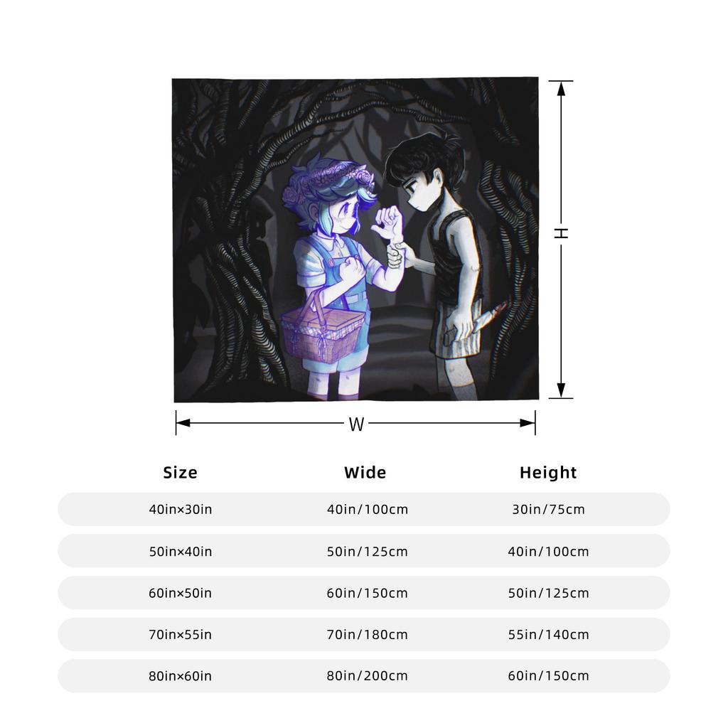 Mari Basil Blanket Cover Fleece Omori Game Ultra-Soft Throw Blanket for Car Sofa Couch Bedspread