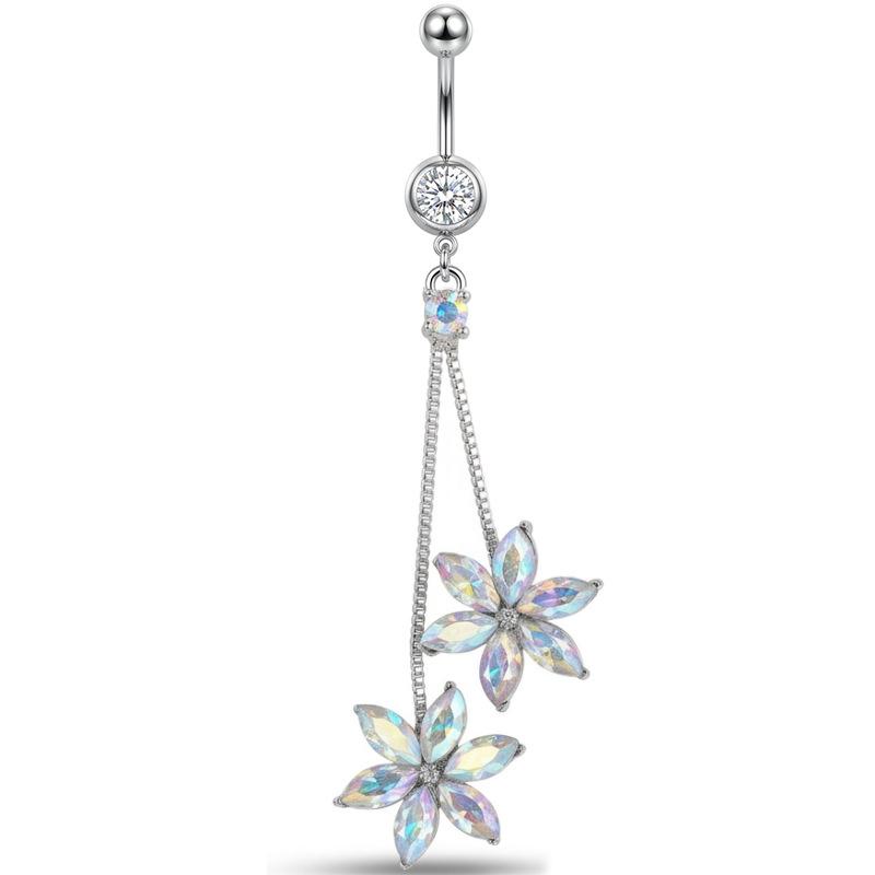 Butterfly Flower Belly Button Rings Rose Key Navel Piercing Jewelry Set For Women Beach Party Body Belly Jewelry Gift