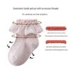 Girls' Combed Cotton Lace Mesh Socks - Breathable, Seamless, Solid Color Spring/Summer Princess Style