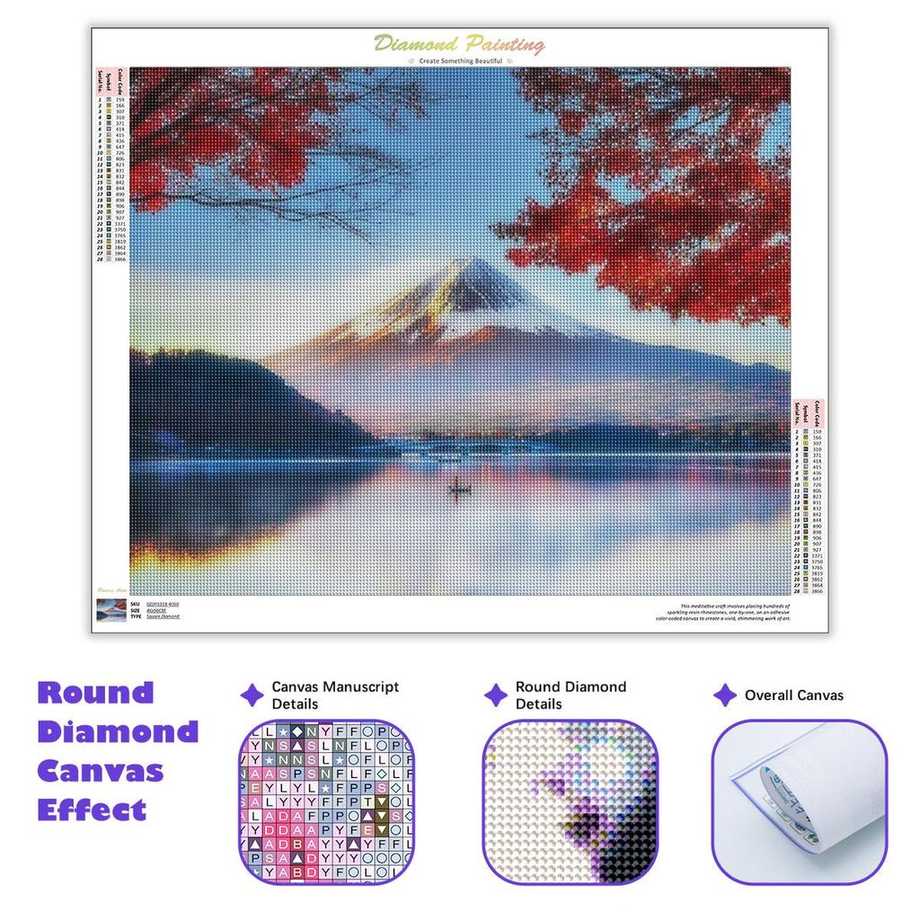 5D Diamond Painting Mountain Embroidery Full Round Rhinestones Mosaic Landscape Home Decoration 30x40cm/12x16inch