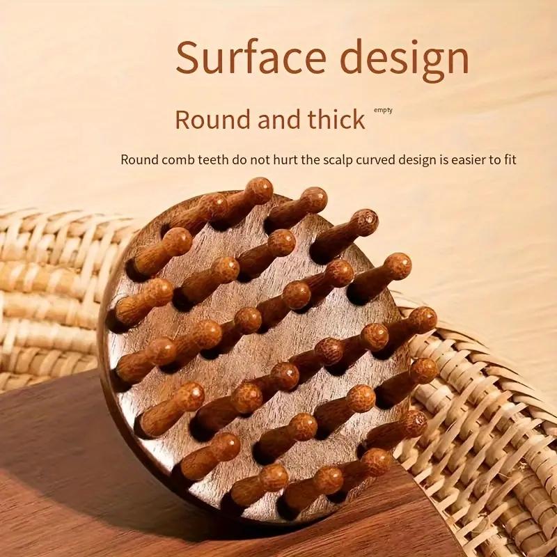 Πολυλειτουργικό μασάζ θεραπείας ξύλου Χτένι Μασάζ κεφαλής κεφαλής Φυσικό σανταλόξυλο Κυκλικό μασάζ σώματος Guasha Scraping