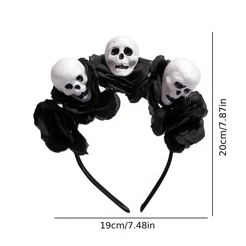 Personalized Halloween Black Simple Wide Headband for Girls and Women Skull Headband Hair Accessories Hair Hoops