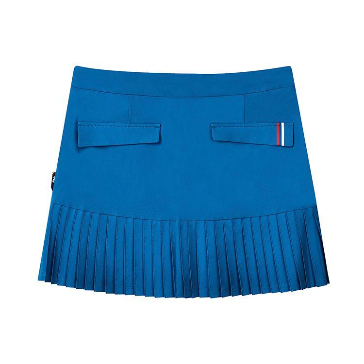 Fila Athletics Color Block Comfortable Fashion Golf Pleated Casual Skirt Women Skirts Princess-Blue A11W135326F-BU