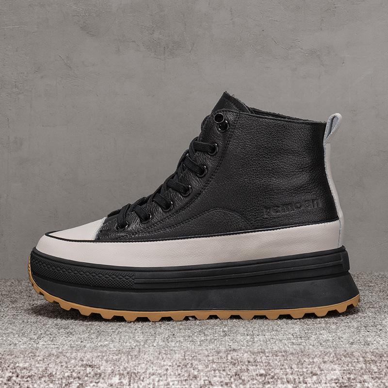 Leather Martin Boots Women's British Style Versatile Muffin Thick Bottom Spring and Autumn Trend 2025 New Versatile Skinny Short Boots